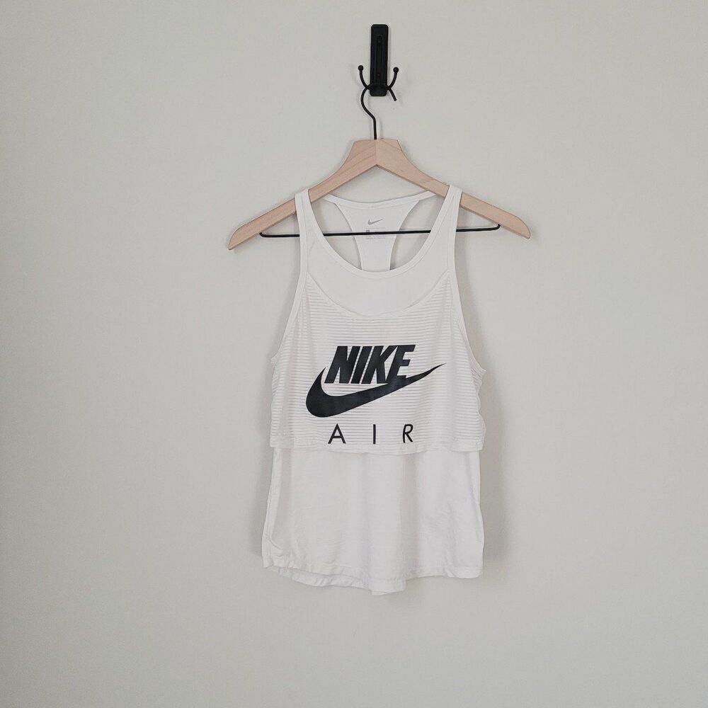 Nike Air Layered Racerback Tank in White Size Small